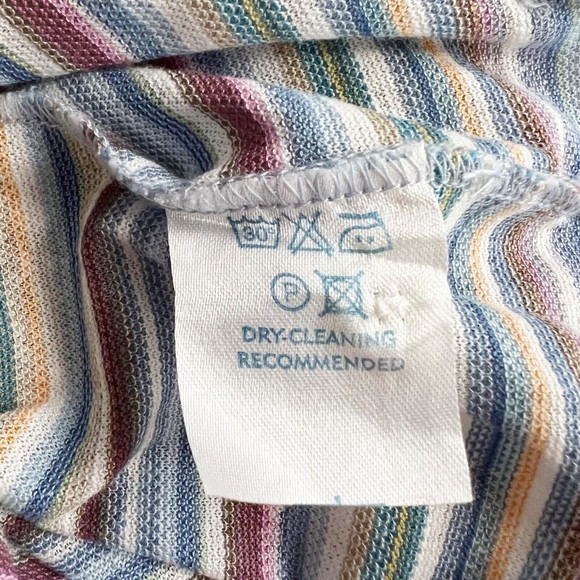 ROBERT TALBOTT Men's Polo Shirt Multi Color Stripes Cotton/Linen Lightweight XL - Picture 8 of 9